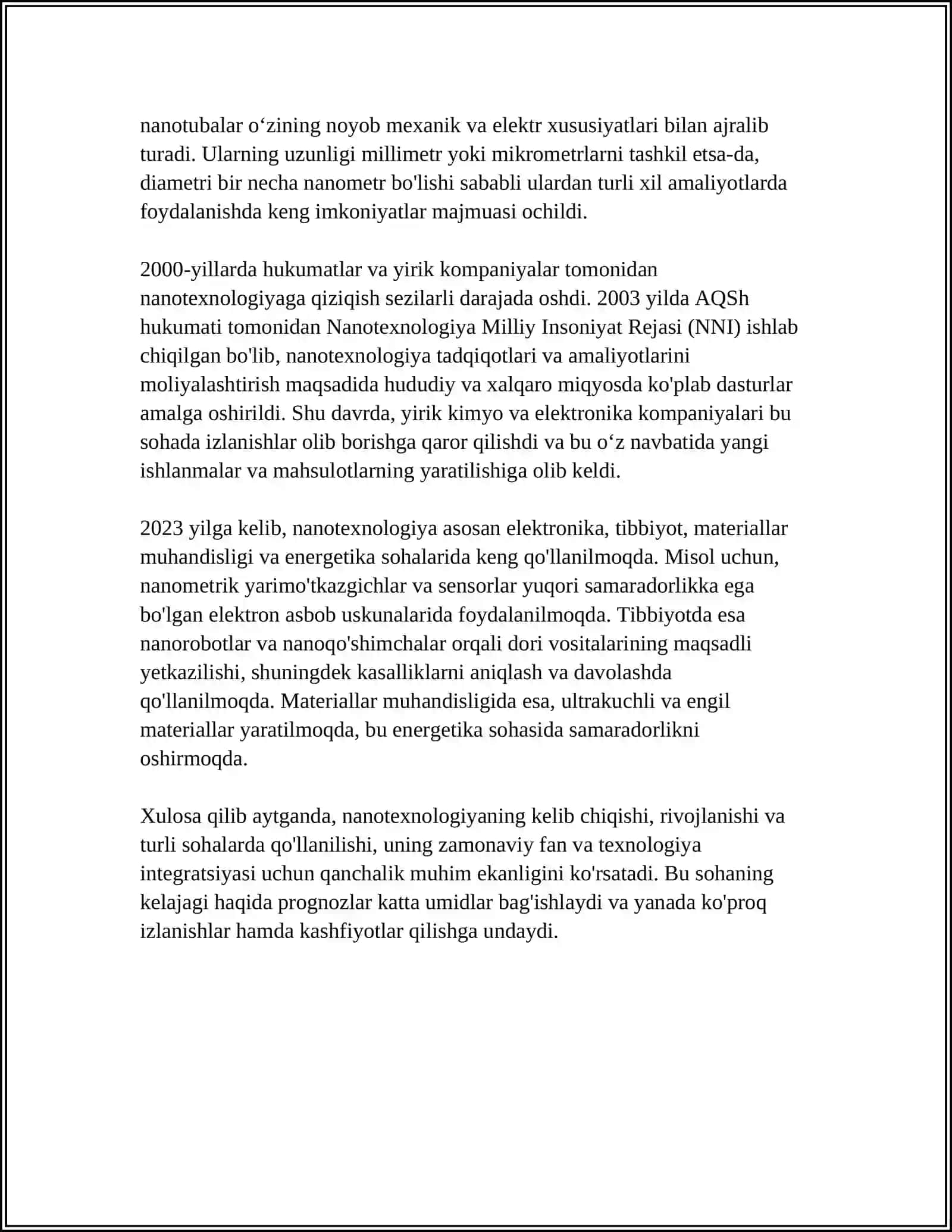 NANOTEXNALOGIYALARI HAQIDA UMUMIY MAʼLUMOT BERISH, YARATISH VA RIVOJLANISHI TARIXINI YORITISH 4