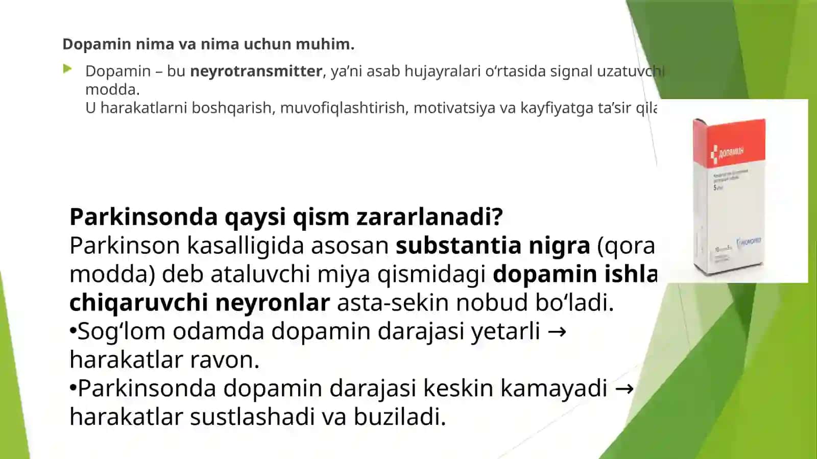 Parkinson kasalligini davolashda ishlatiladigan dorivor vositalar 4