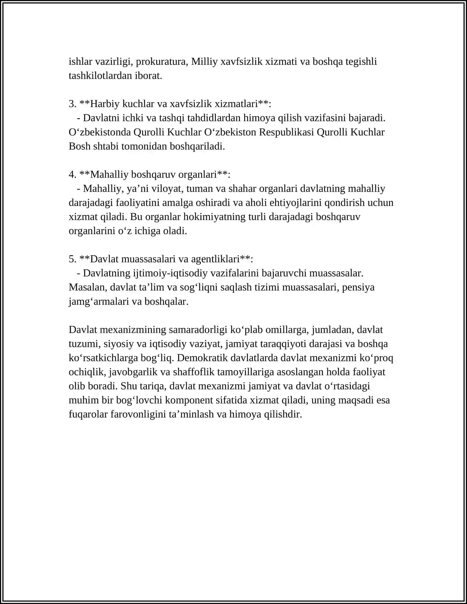🆕DAVLAT MEXANIZMI VA DAVLAT FUNKSIYALARINI AMALGA OSHIRISH USULLARI 4