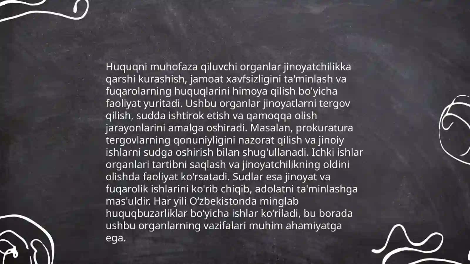 Huquq va Turizm fakulteti Yurisprudensiya yo'nalishi 1-bosqich 24_170-guruh talabasi Abdullayev Xurshidbekning Sud va Huquqni muhofaza qiluvchi organlar fanidan tayyorlagan taqdimot ishi 4