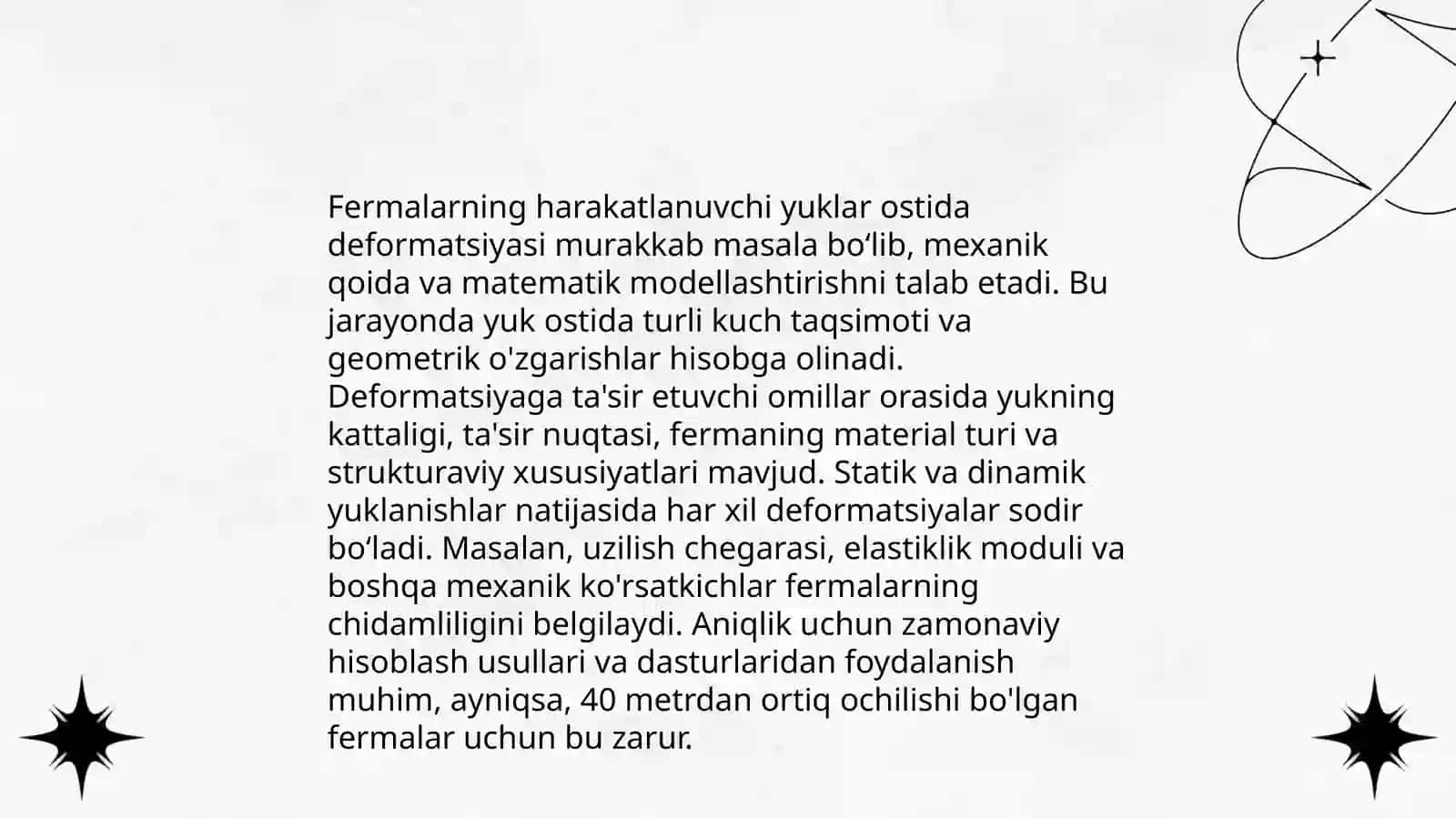 Statik aniq tekis fermalarni harakatlanuvchi yuklar ta'siriga hisoblash 4
