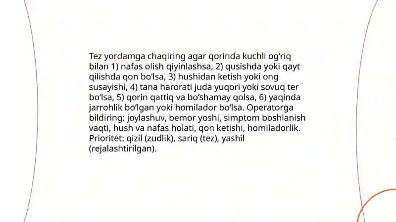 Qorinda kuchli og‘riq va tez tibbiy yordam ko‘rsatish 4