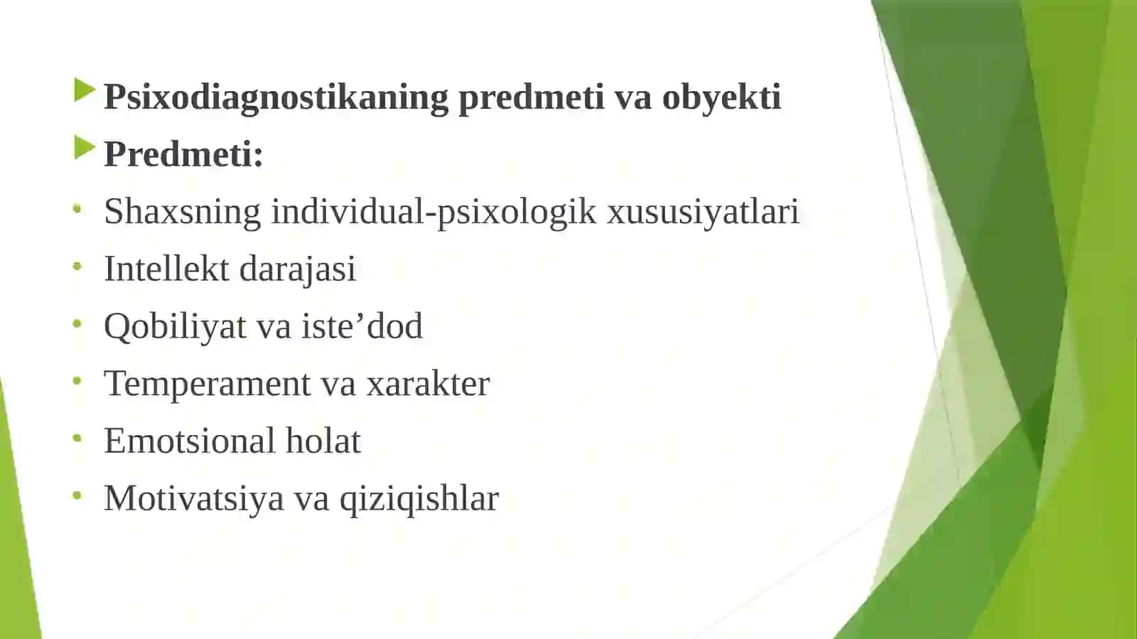Psixodiagnostika fanining kirish fanning vazifasi va muammolari 4