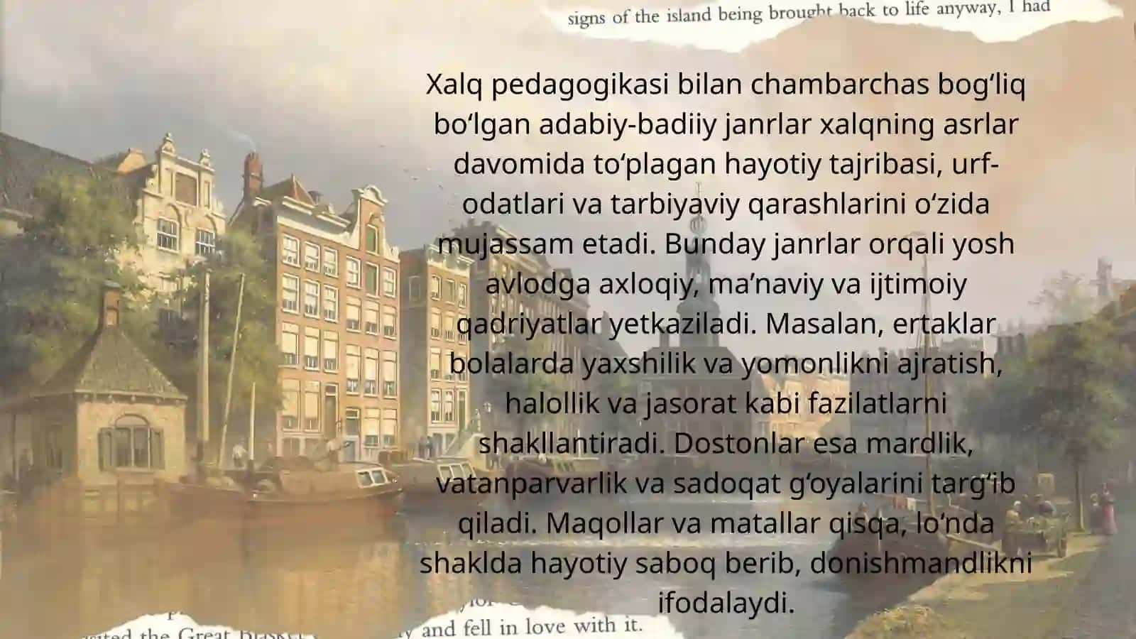 XALQ PEDAGOGIKASI BILAN CHANBARCHAS BOG'LIQ BO'LGAN ADABIY - BADIIY JANIRLAR 4