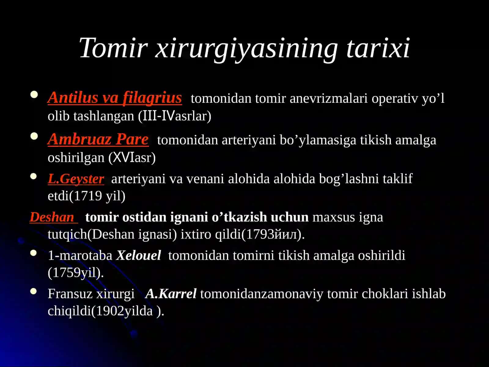 Odam anatomiyasi va oxta kafedrasi operativ jarrohlik va topografik anatomiya fani2- ma’ruza 4