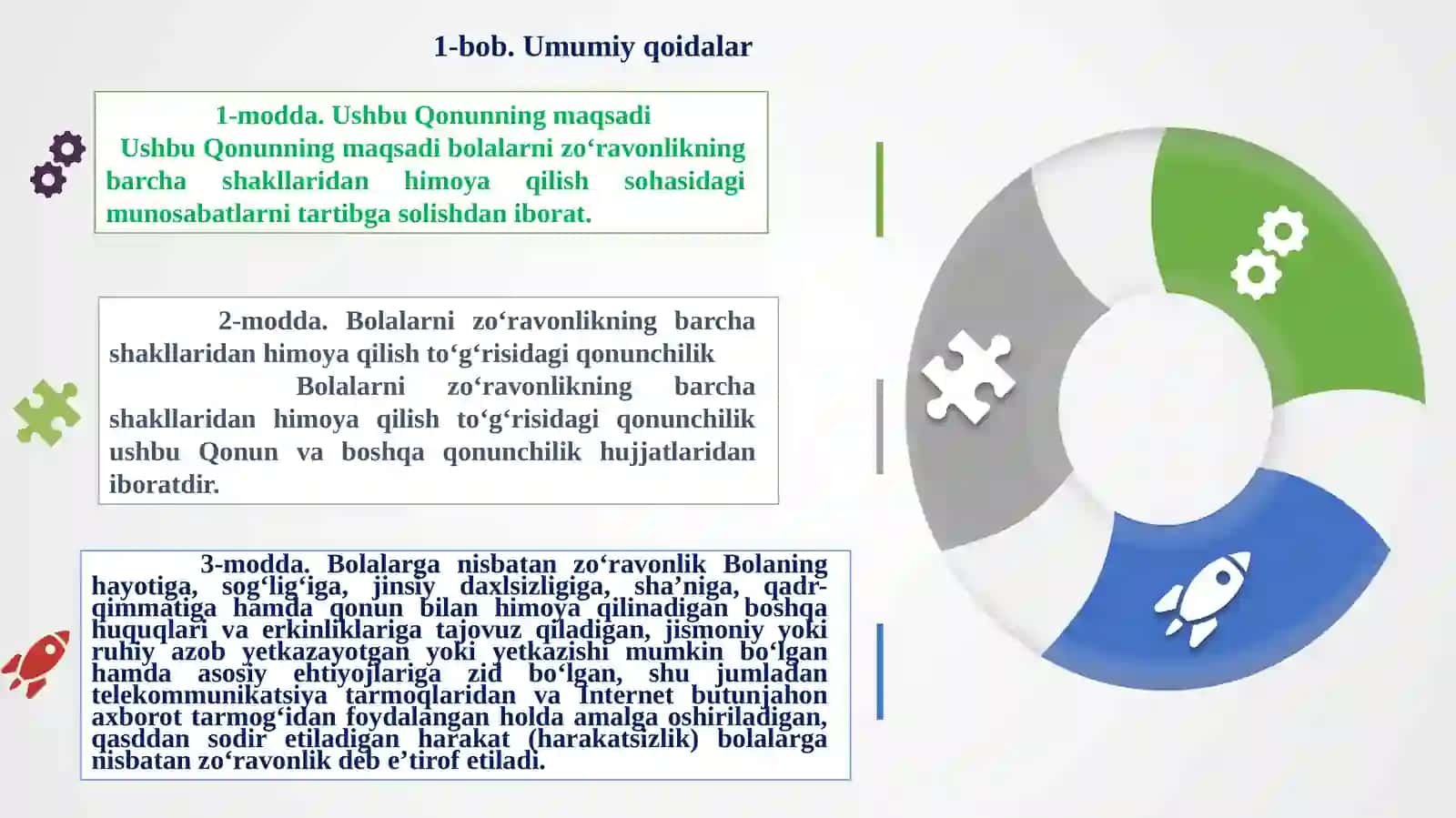 Maktabgacha,umumiyoʻrtataʼlimtashkilotlaridabolalarganisbatanzoʻravonliknioldiniolish,bartarafetishhamdaqarshikurashishtoʻgʻrisidaNizom 4