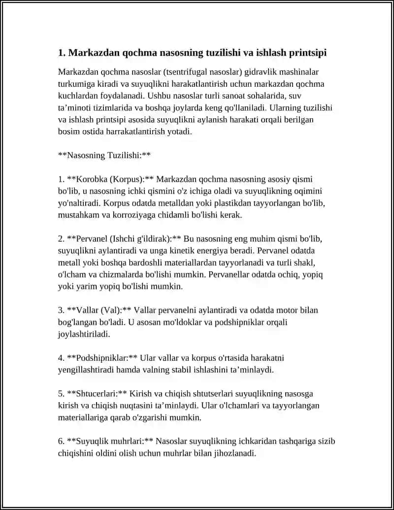 MARKAZDAN QOCHMA NASOSLAR VA ULARNING ASOSIY BO'LAKLARI 4