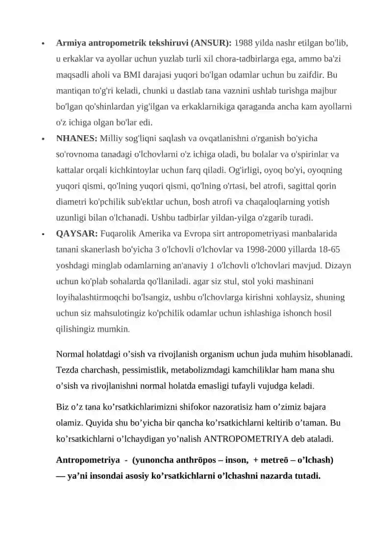 Antropometrik o’lchovlar. Apgar shkalasi 4