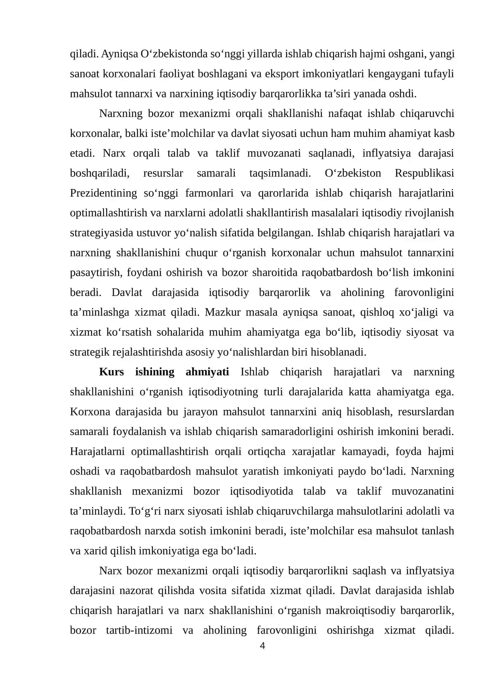 Ishlab chiqarish harajatlari va narxning shakllanishi 4