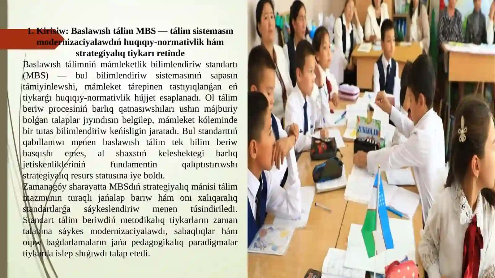 Mámleketlik bilimlendiriw standartı (baslawısh tálim) nıń mánisi hám mazmunı 4