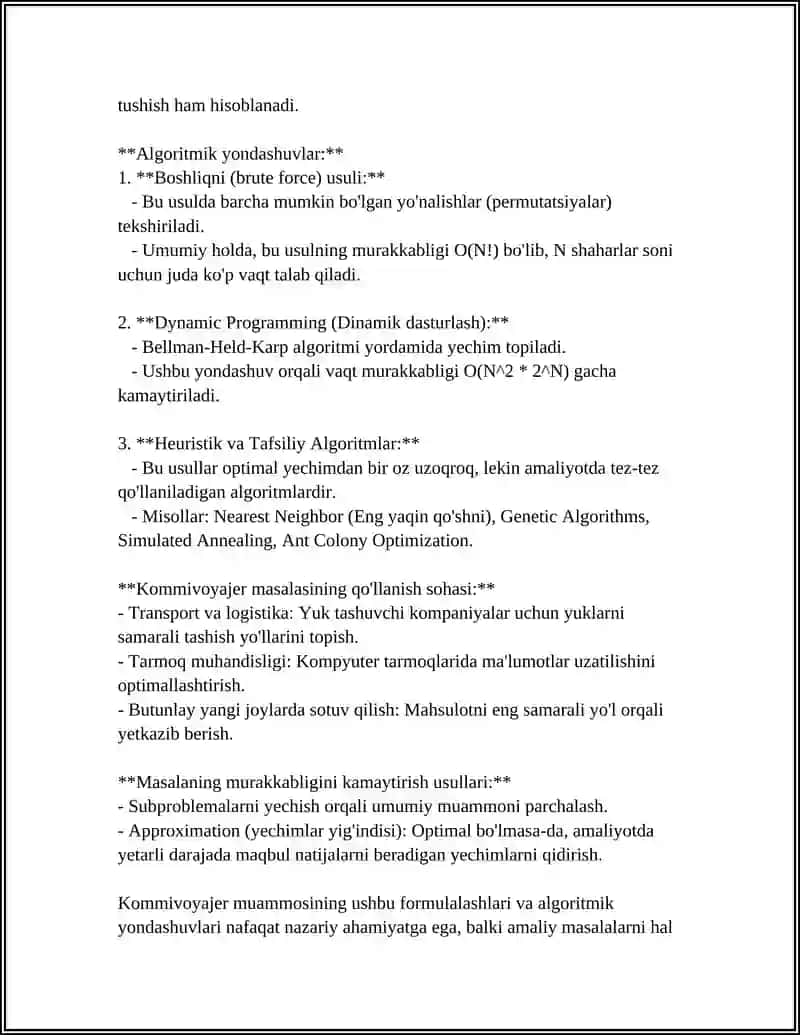 KOMMIVOYAJER MASALALARI 4