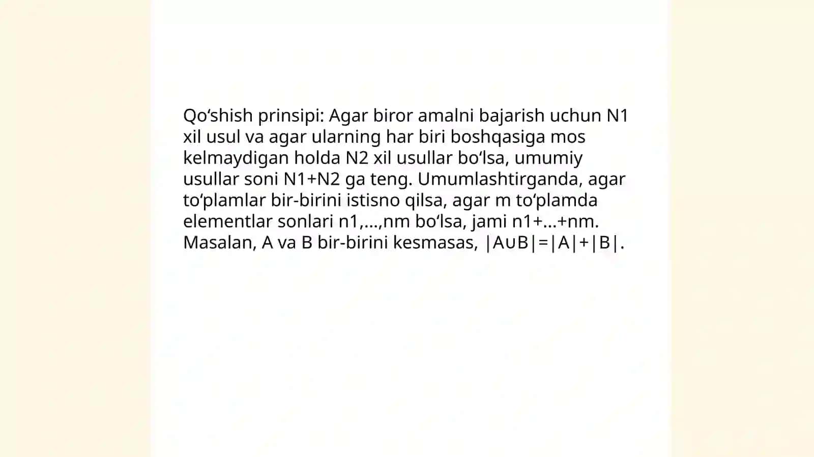 Kombinatorikaning asosiy prinsipi va kombinatorikaning bazi formulalari formulalari 4