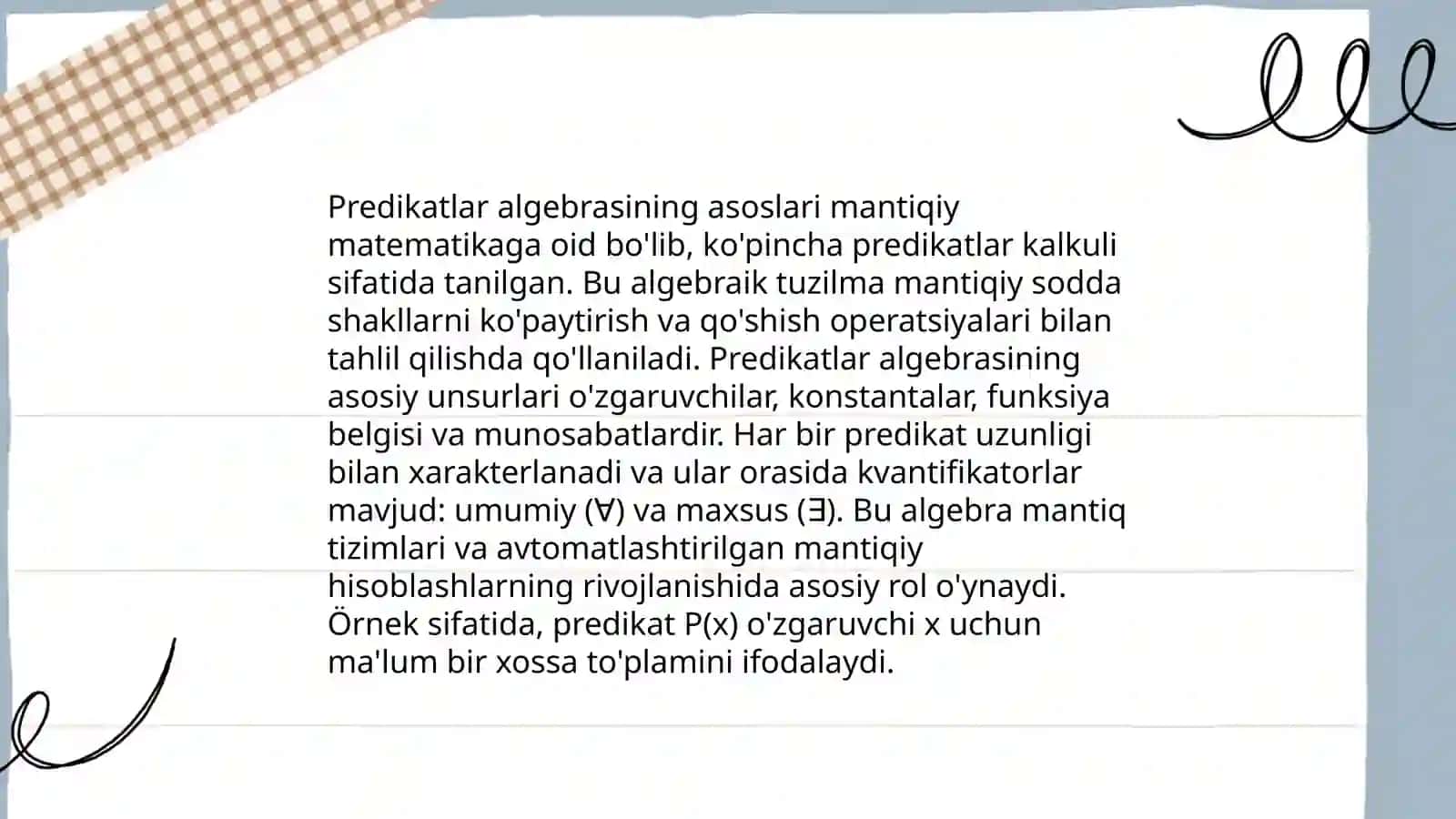 Predikatlar algebrasi 4