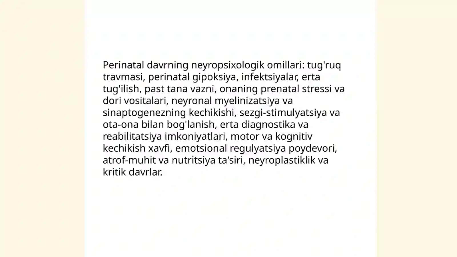 Ontogenezning ilk bosqichlaridan psixik rivojlanish xususiyatlari 4