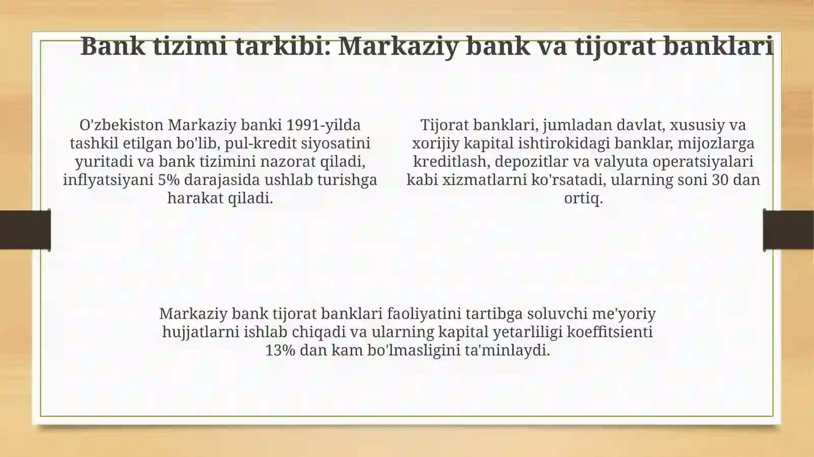 Oʻzbekiston Respublikasi bank tizimi va ularning tarkibi 4