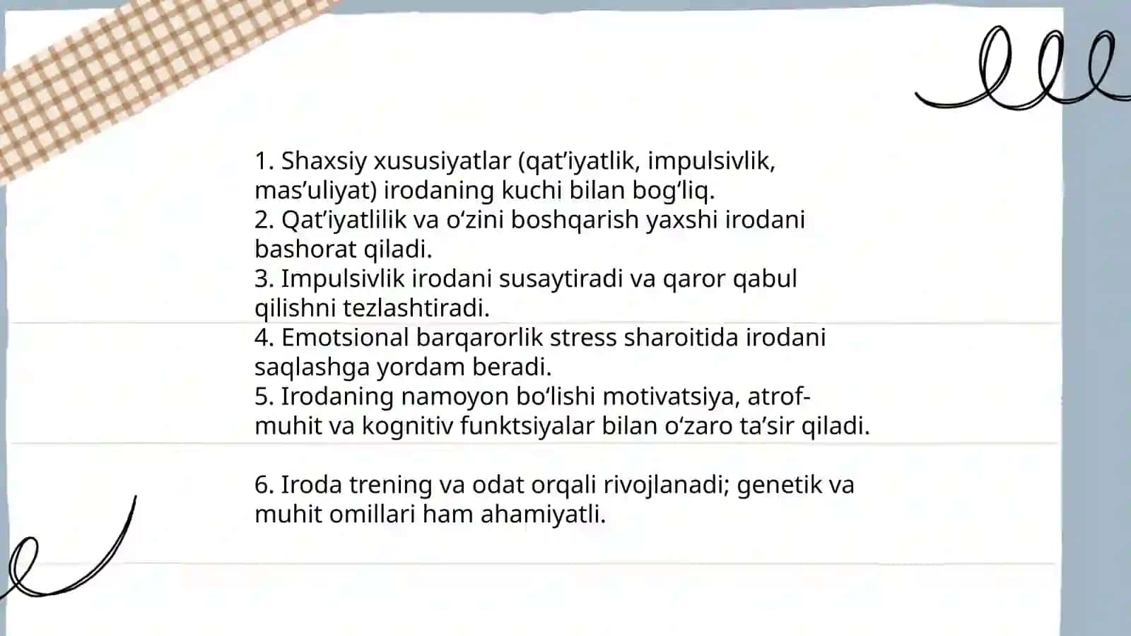 Xususiyatlar va irodaning psixologik xususiyatlari va inson faoliyatiga tasiri 4