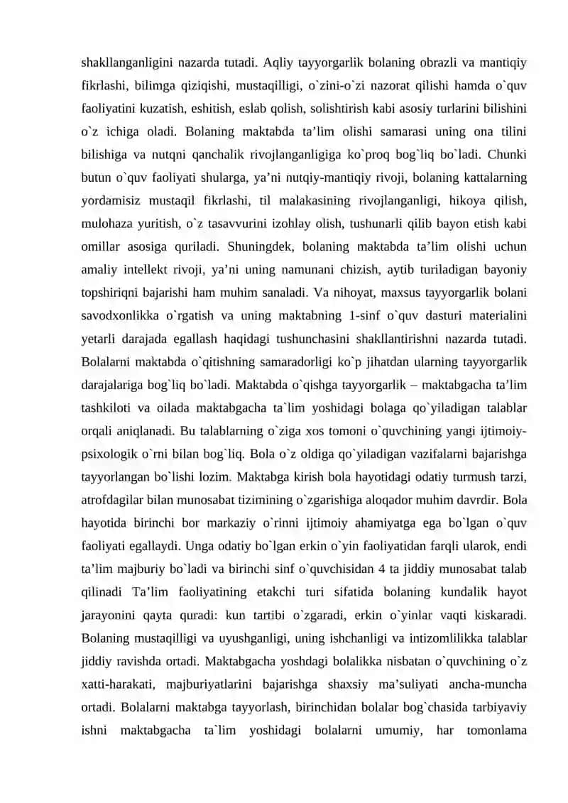 Bolalarni maktab talimiga tayyorlash metodikasining maqsad va vazifalari 4