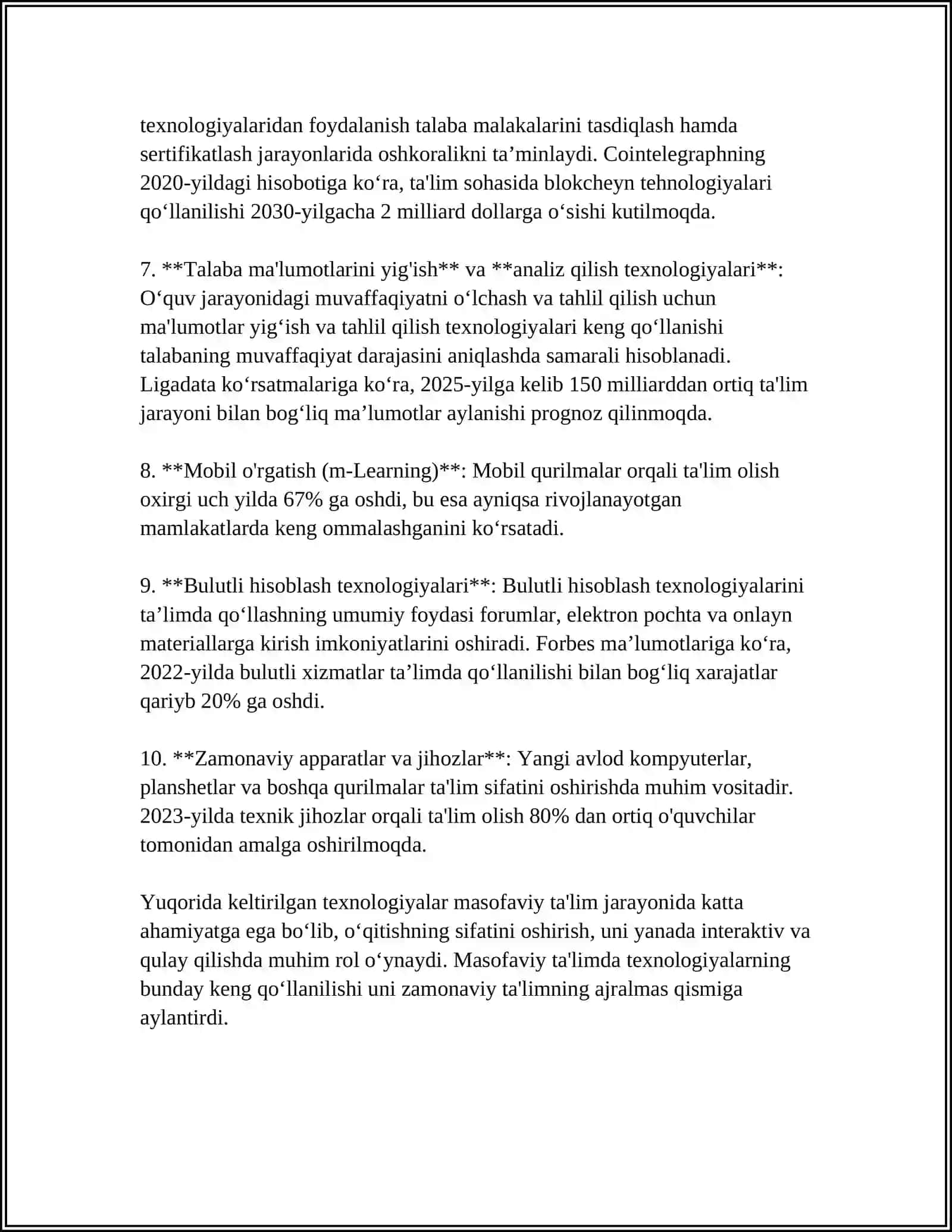 MASOFAVIY TA'LIM TEXNOLOGIYALARI 4