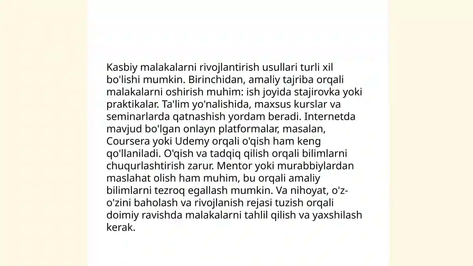 Faoliyatning oʻzlashtirilishi va malakalarni egallash 4