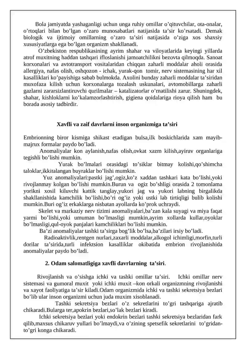 Inson organizmiga tashqi muxit omillarining ta’siri 4