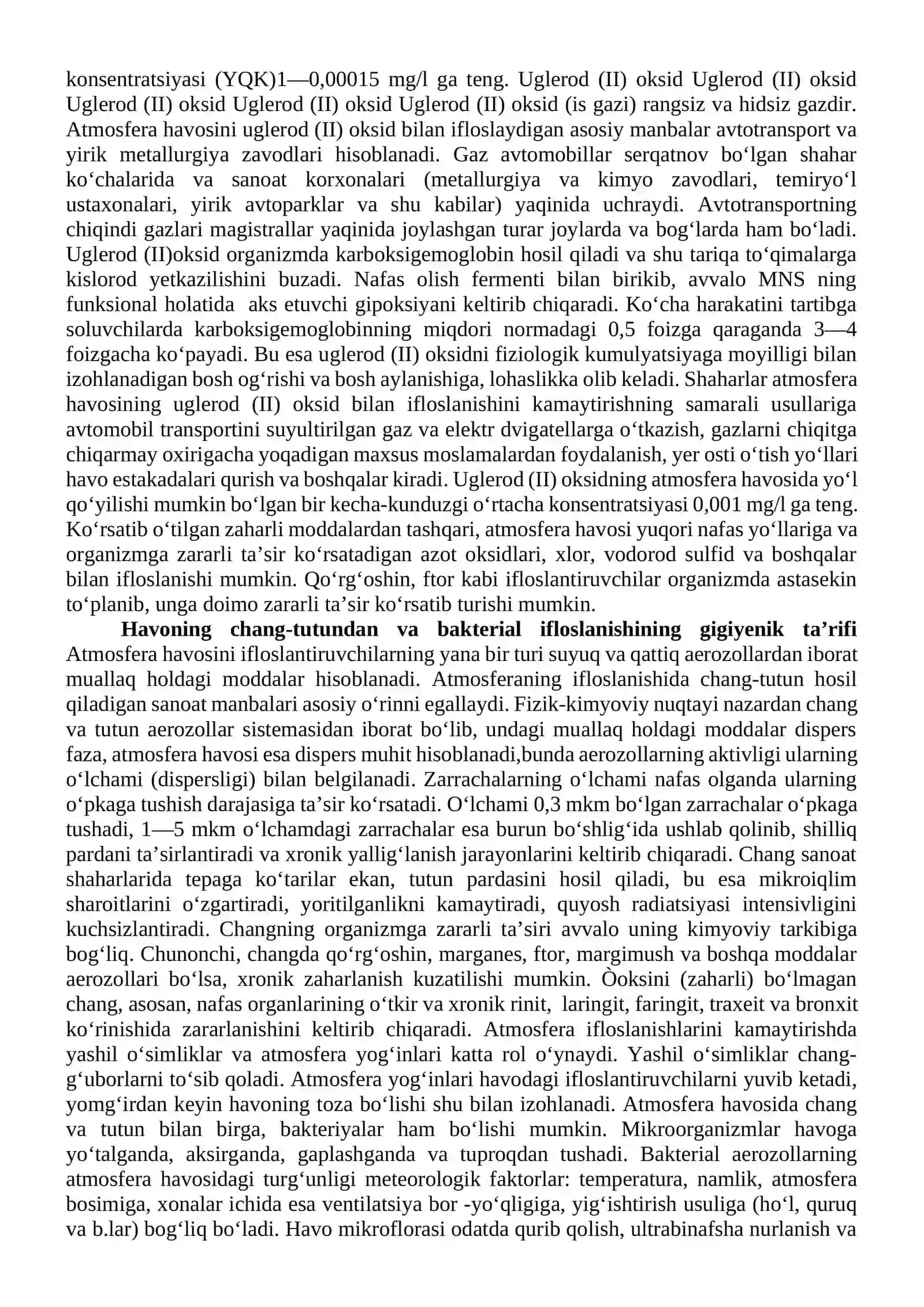 Havo muhiti va uning gigienik ahamiyati 4