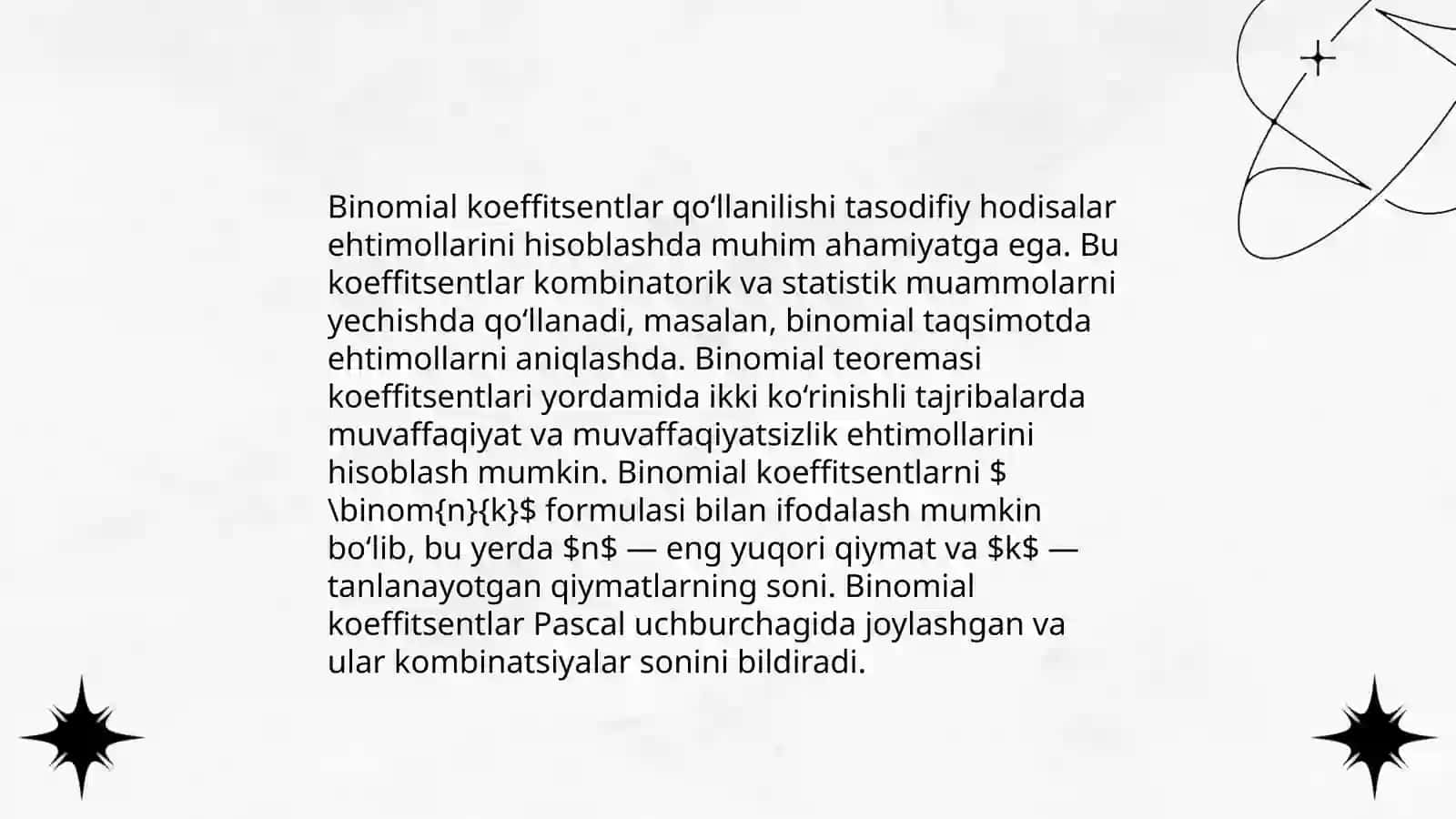 Kombinatorika mavzusidagi formulalar yordamida yechiladigan masalalar tuzish 4