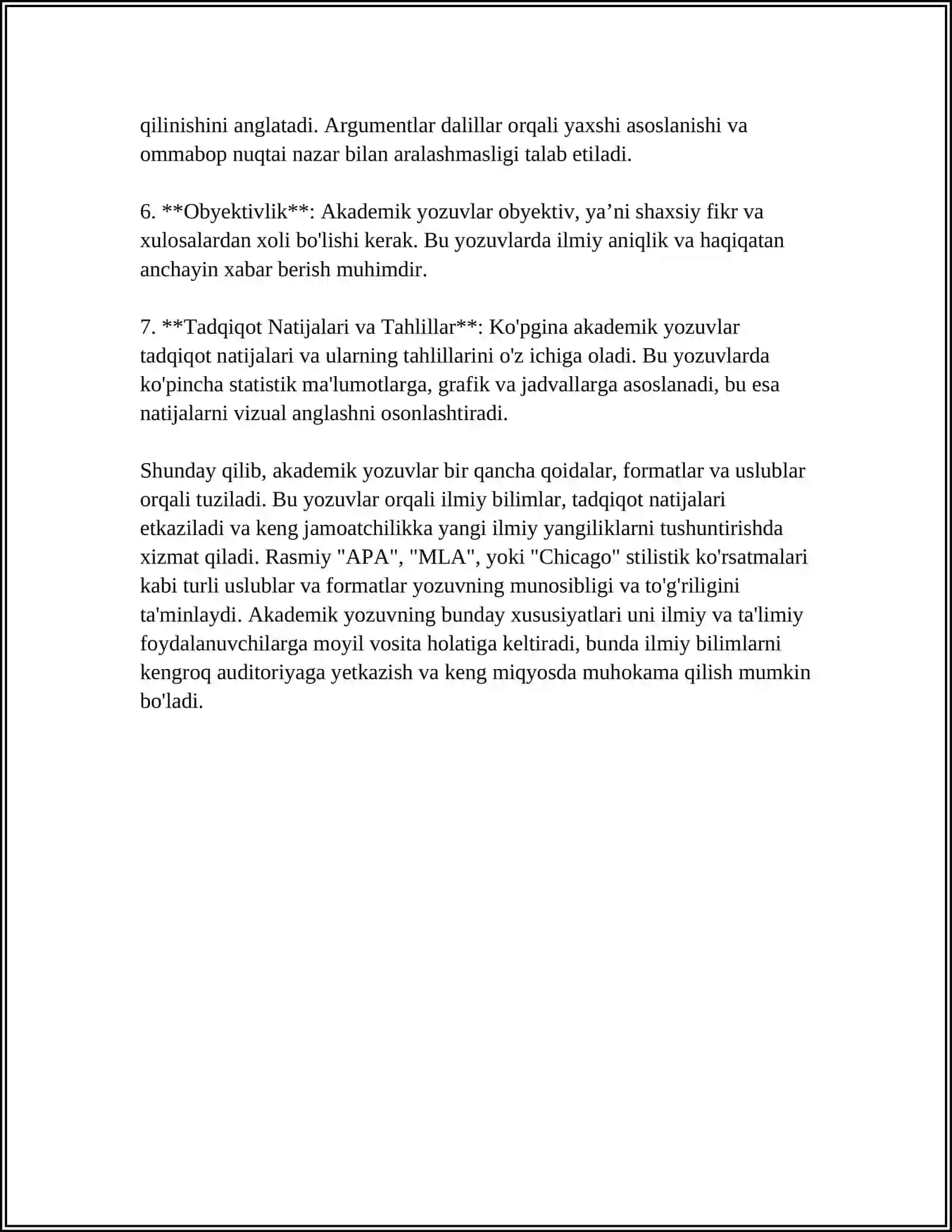 MUSTAQIL ISH Mavzu: AKADEMIK YOZUVLAR 4