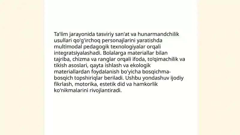 Qo'g'irchoq teatri persanojlarini yasash orqali badiiy ijodiy qobiliyatlarni shaklantirishning tarbiyaviy ahamiyati 4