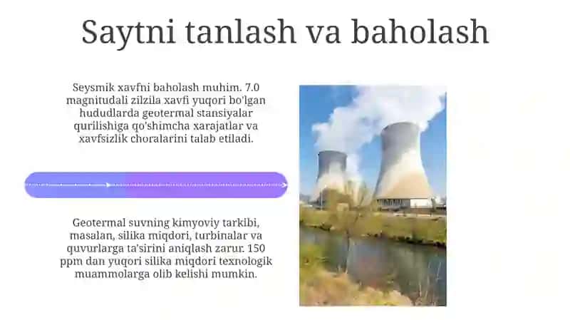 Geotermal elektr stansiya va ularning konstruksiyasi va bugungi kunda ulardan fiydalanish 4