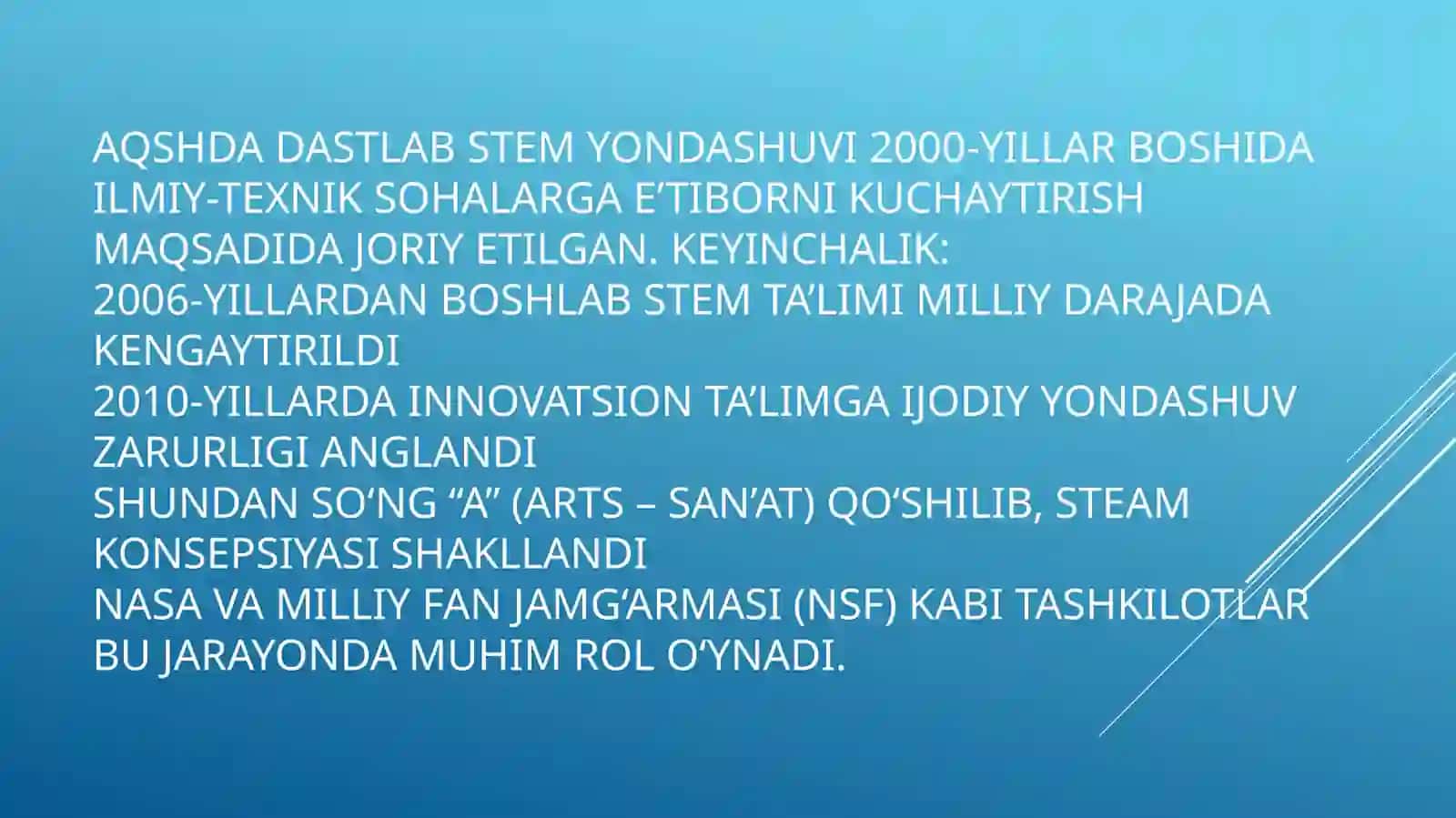 Xorijiy davlatlar ta'lim - tarbiya jarayonida STEAMdan foydalanish 4