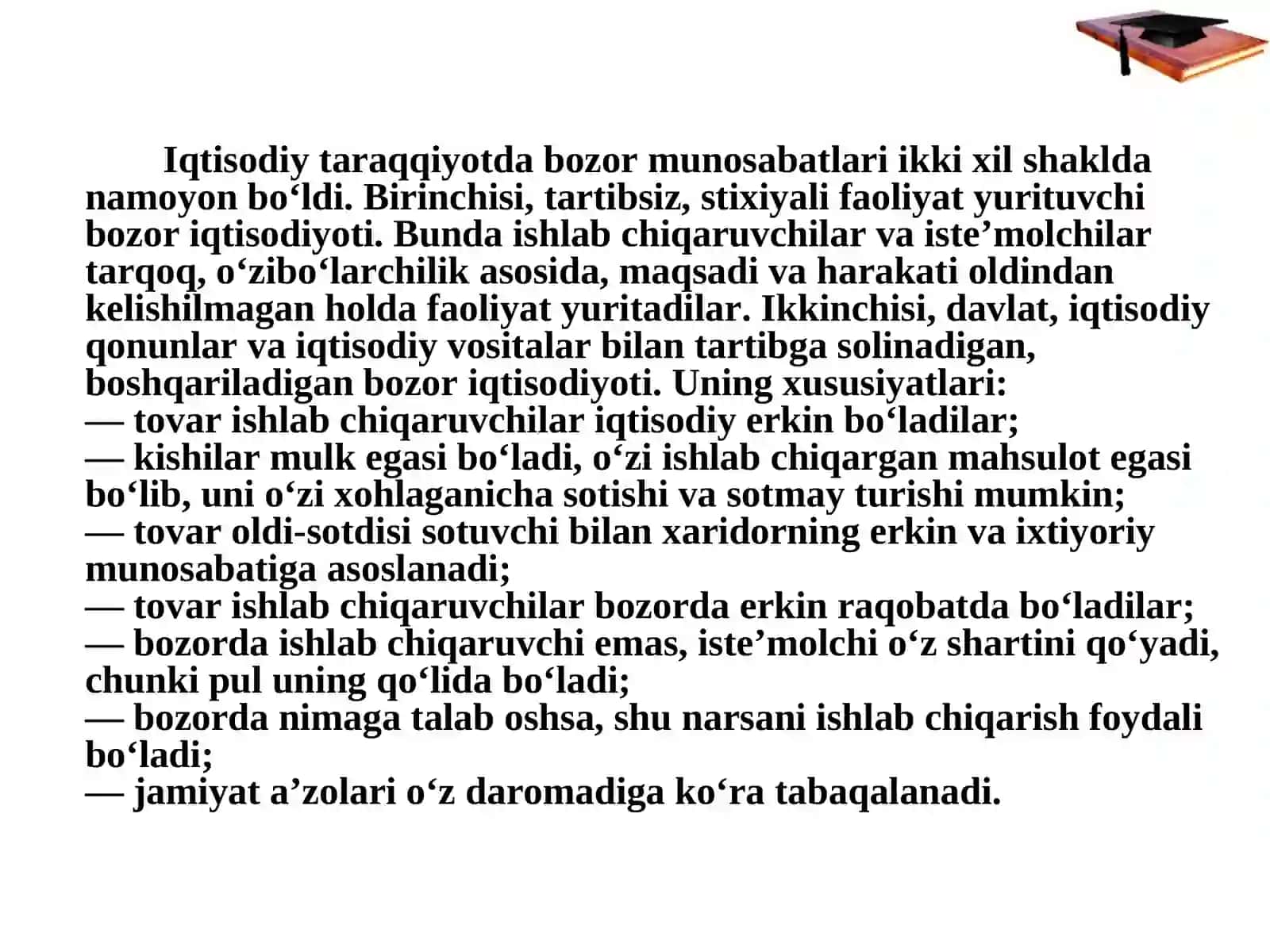 IQTISODIY ISLOHOTLAR, XUSUSIY MULKCHILIKNING SHAKLLANISHI 4