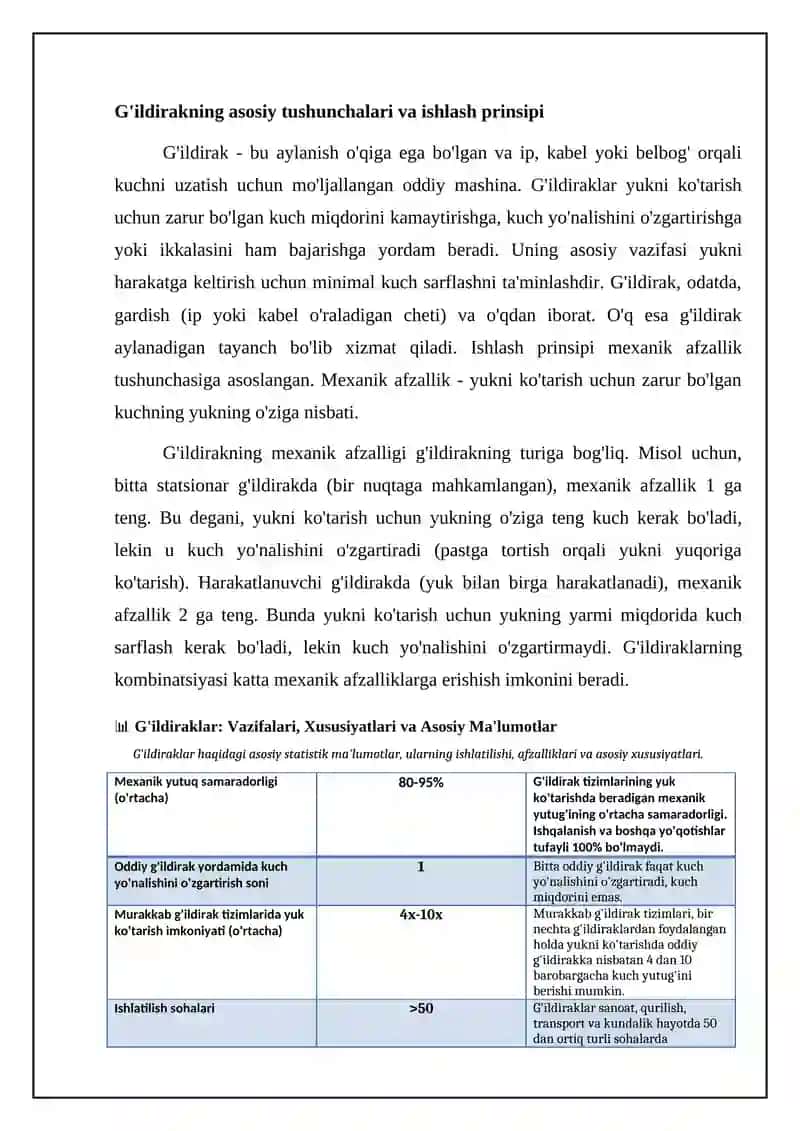G'ildiraklarning asoslari: vazifalari, xususiyatlari va turlari 4