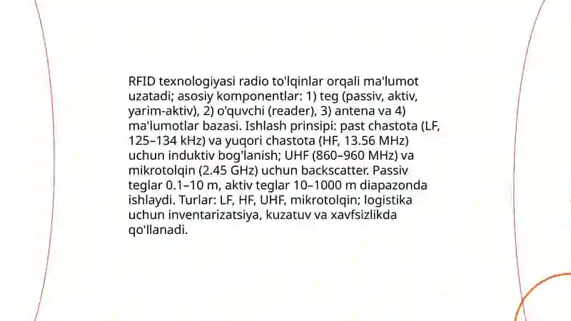 RFID va GPS texnologiyalari logistikada 4