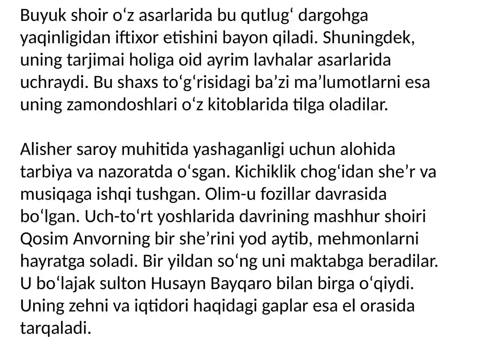Alisher Navoiyning,,ʼʼMuhokamat ul-lugʻatayinʼʼ asari ikki til (oʻzbek va fors)muhokamasiga bagʻishlangan 4