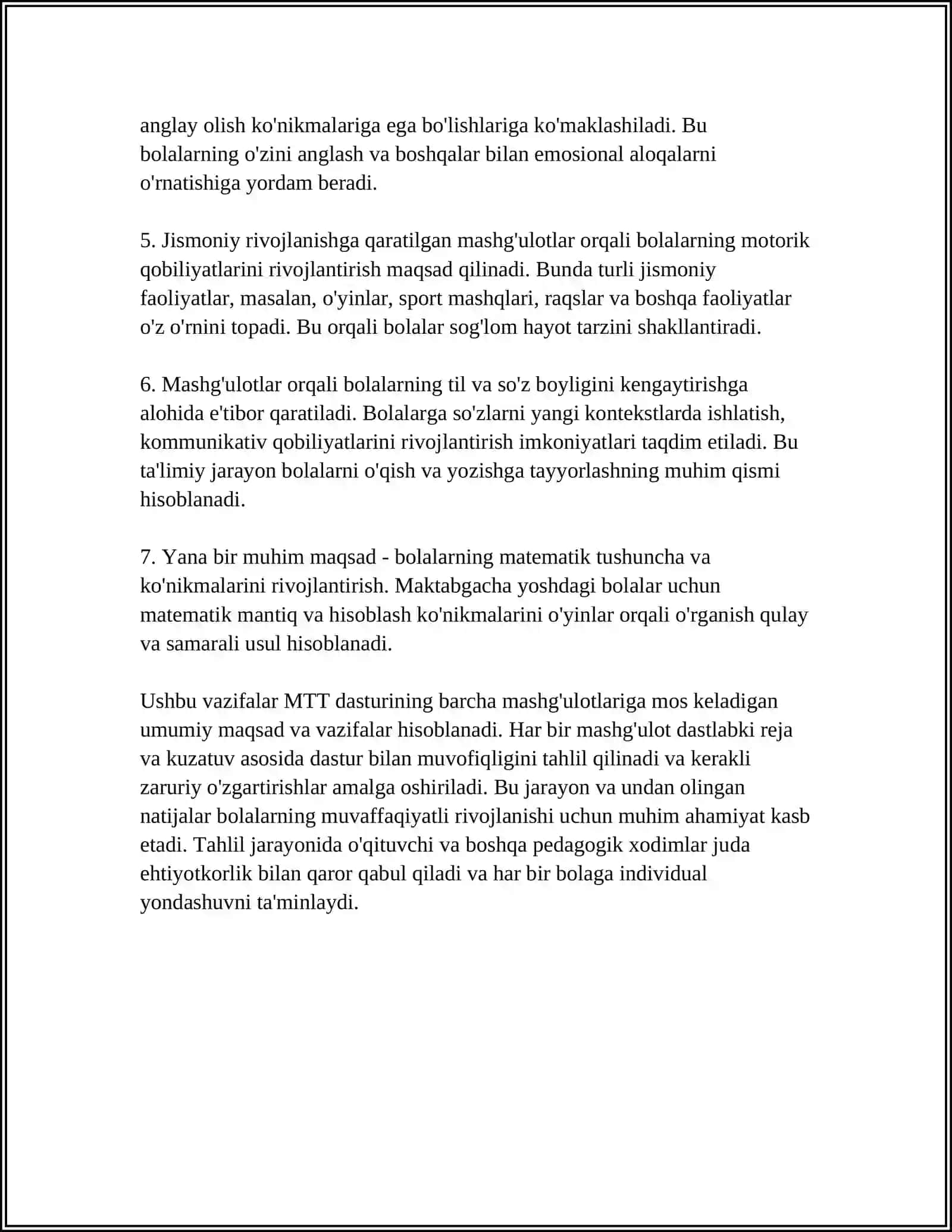 MTT DASTURI ASOSIDA OLIB BORILGAN MASHG'ULOT TAXLILI(KICHIK GURUH) 4