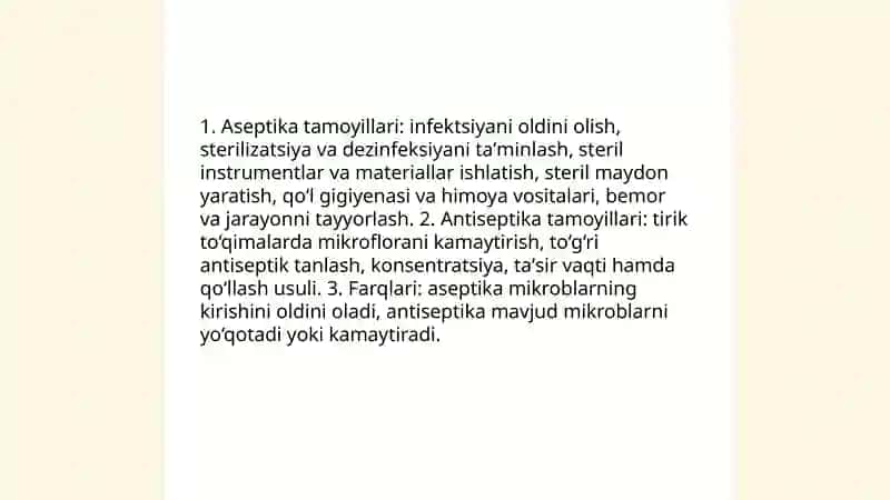 Aseptika va antiseptika asoslari 4