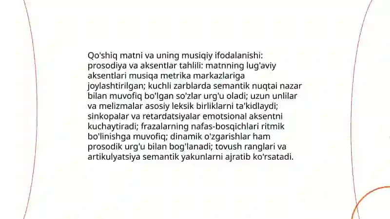 Tinchlik bo'lsin" qo'shig'ini musiqiy tahlil etish haqida tezis tayyorlash 4