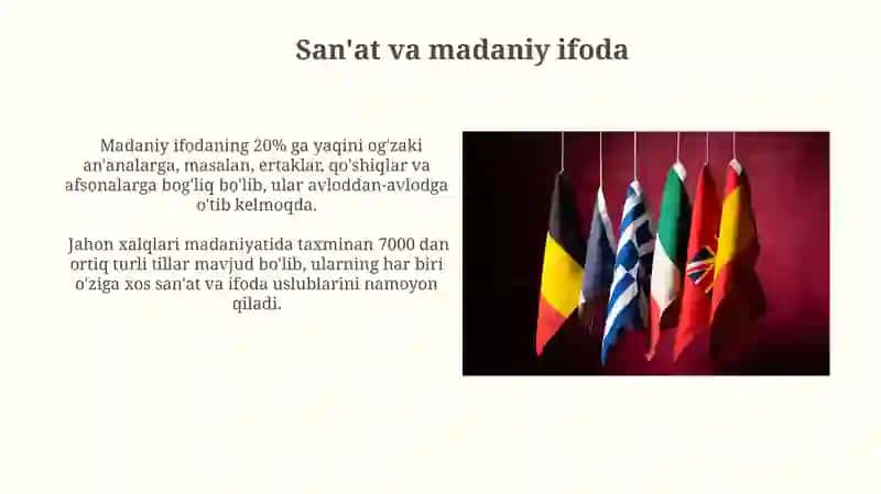 Dunyo xalqlari madaniyatidagi umumiyliklar va farqlar 4