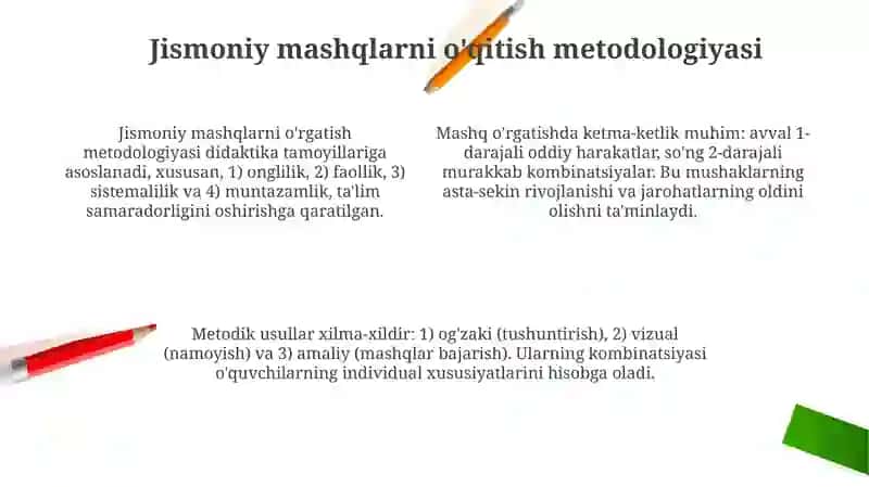 Jismoniy mashqlarni òrgatish bosqichlari va metodikasi 4