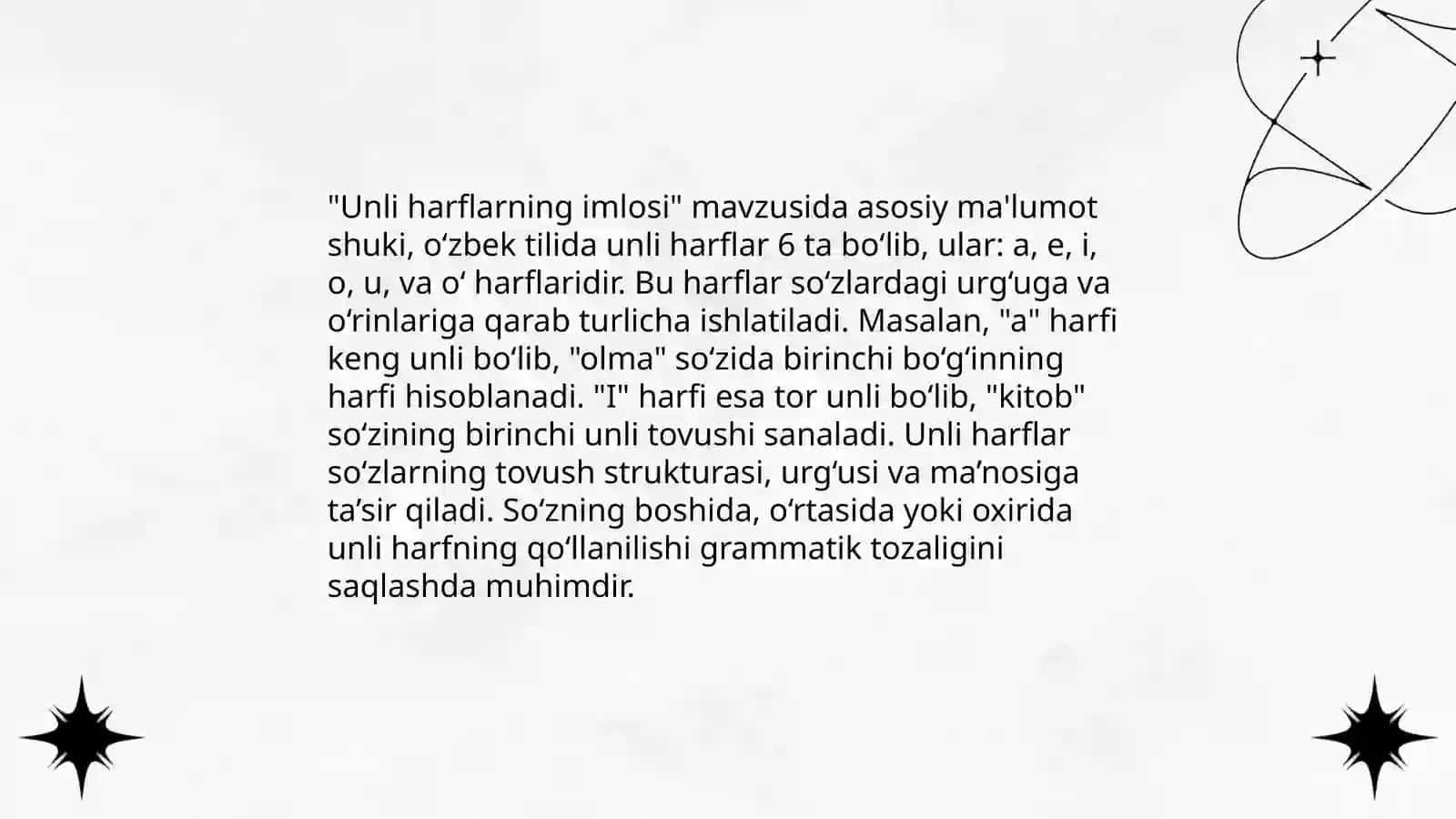 Lotin yozuvidagi imlo qoidalarini mazmuniy tavsiflash 4