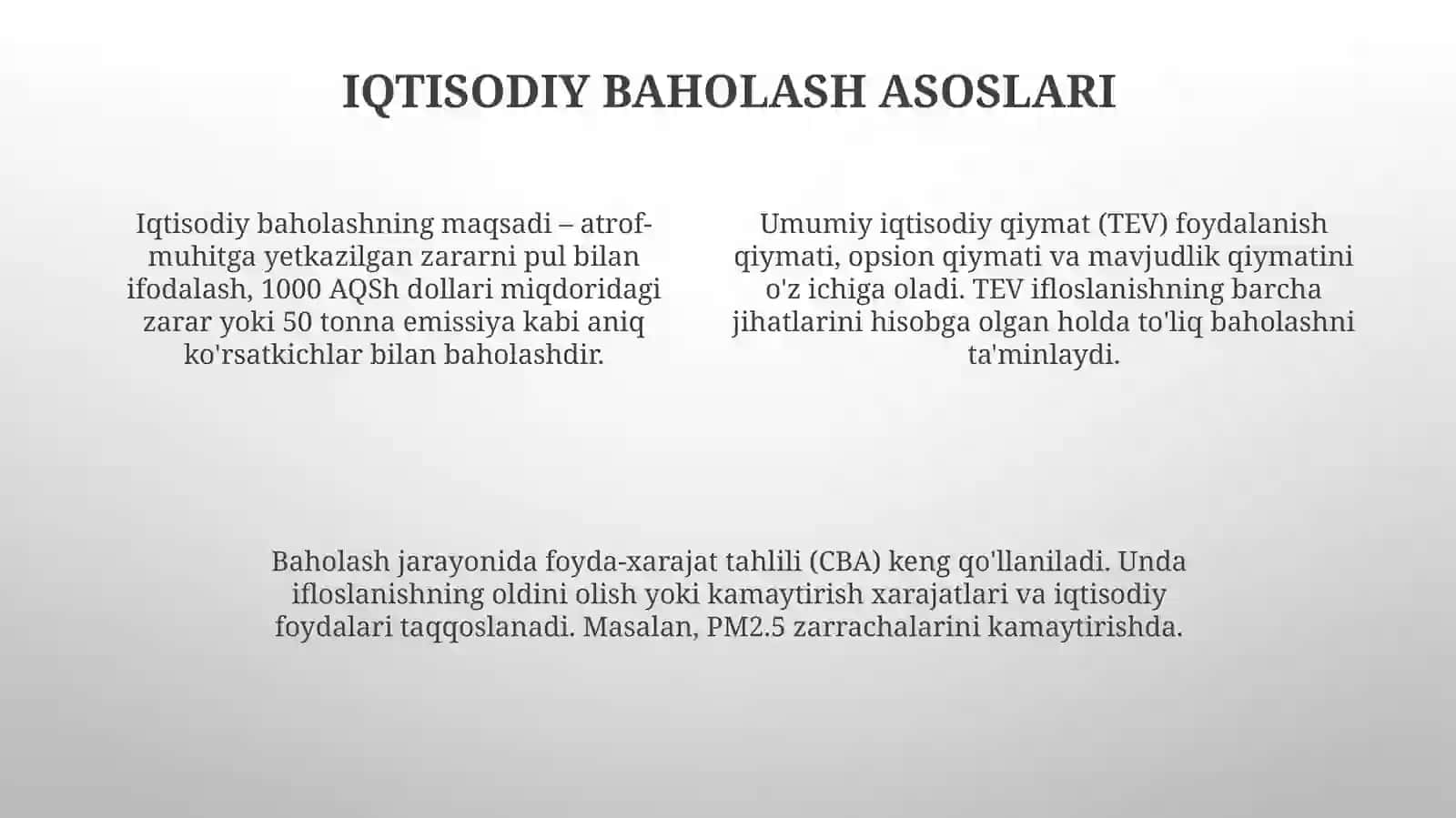 Atrof-muhitning ifloslanishini iqtisodiy baholanishi 4