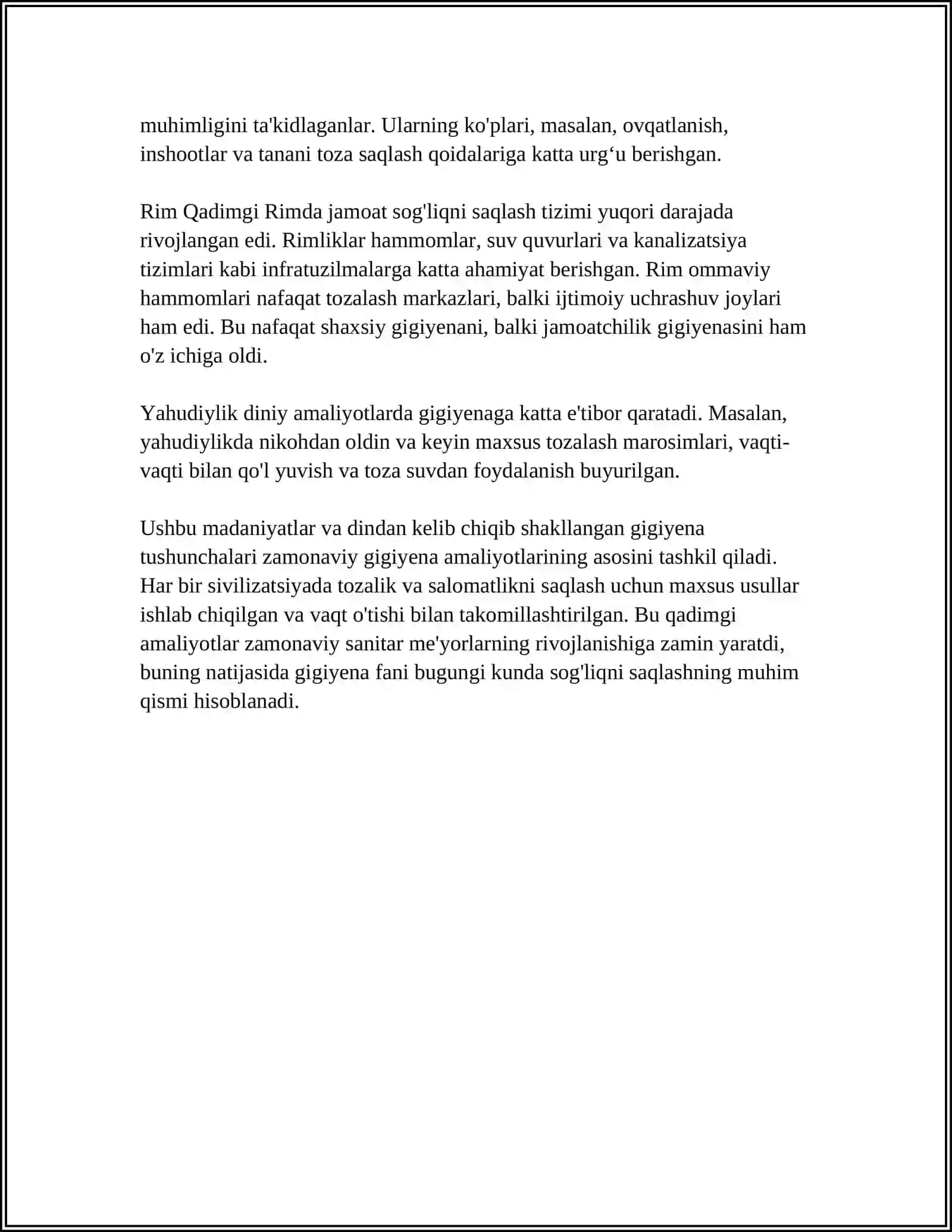 GIGIYENANING QADIMGI DAVRDA SHAKLLANISHI XIX VA XX ASRLARDAGI TARAQQIYOTI 4