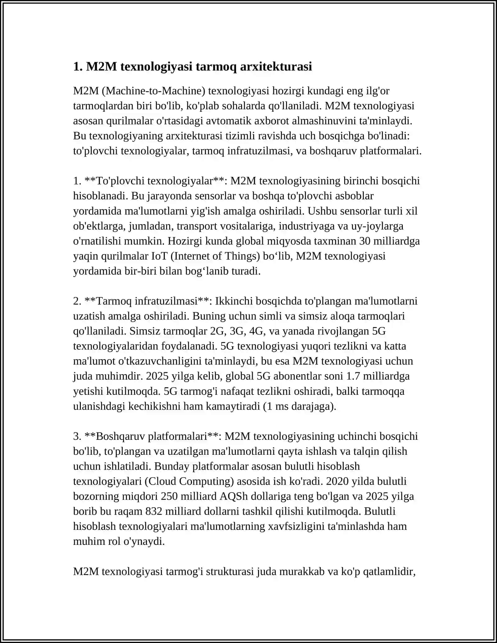 M2M TEXNOLOGIYASI- INTERNET ASHYOLARI ASOSI SIFATIDA 4