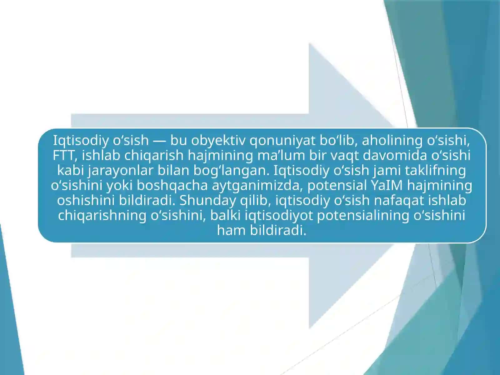 Iqtisodiy o`sish va uning modellari 4
