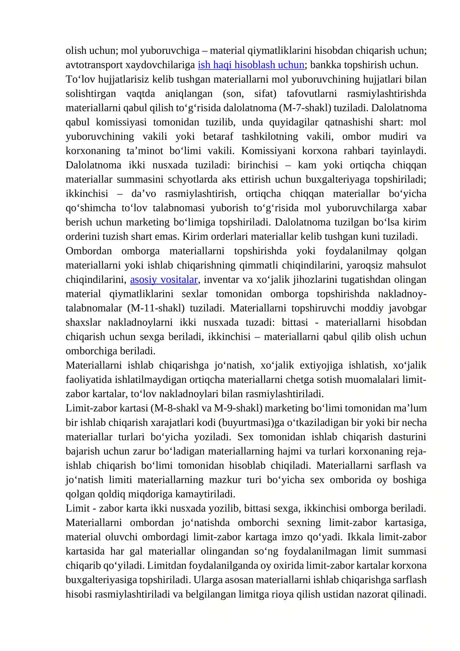 Materiallar harakatini hujjatlashtirish 4