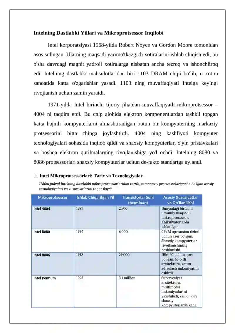 Intel kompaniyasi va uning zamonaviy elektron qurilmalari 4