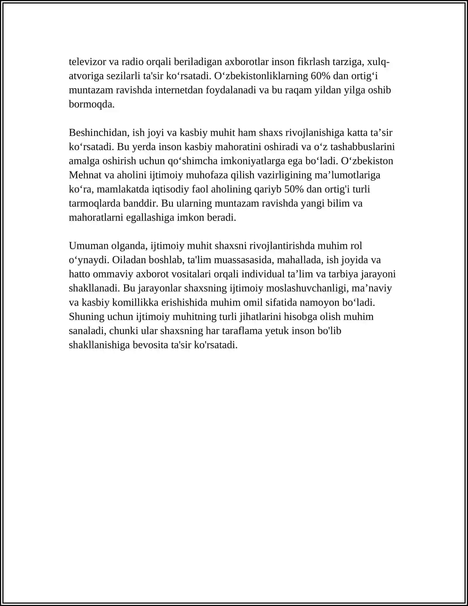 SHAXSNING RIVOJLANISHI, TARBIYASI VA IJTIMOIYLASHUVI 4
