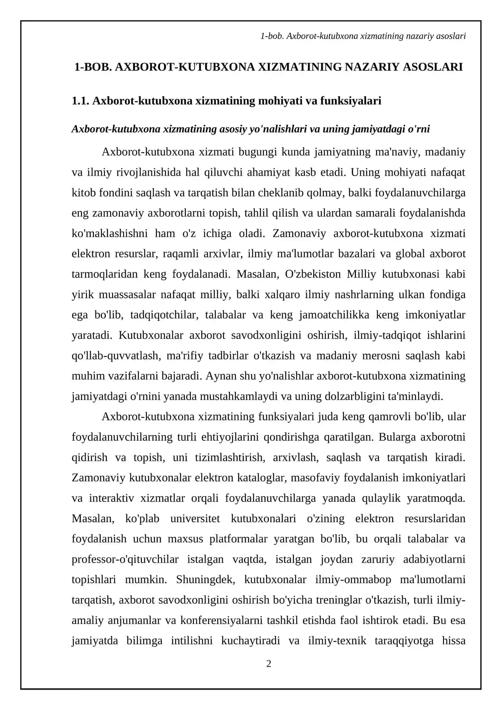 Kutubxona-axborot xizmatini ko'rsatish masalalari 4