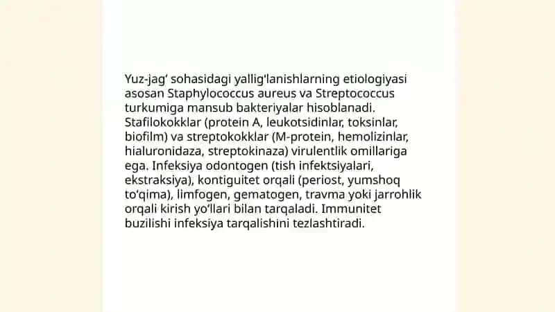 Yuz jagʻ soxasi yalligʻlanish kasalliklari 4