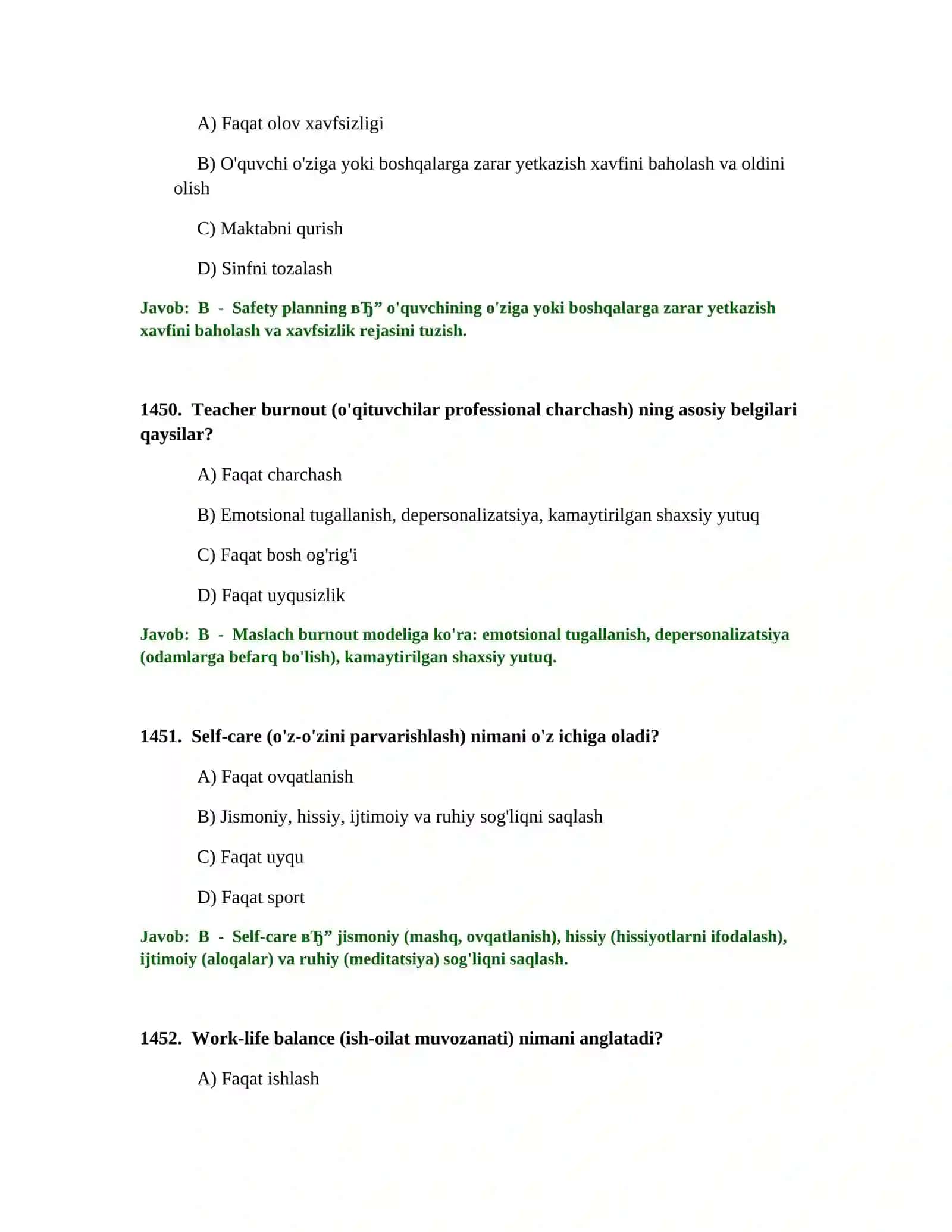 MAKTAB PSIXOLOGIYASI TEST SINOVLARI 4